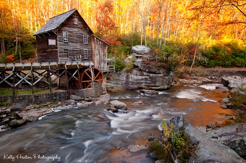 Glade Creek Grist Mill and Color Reflection