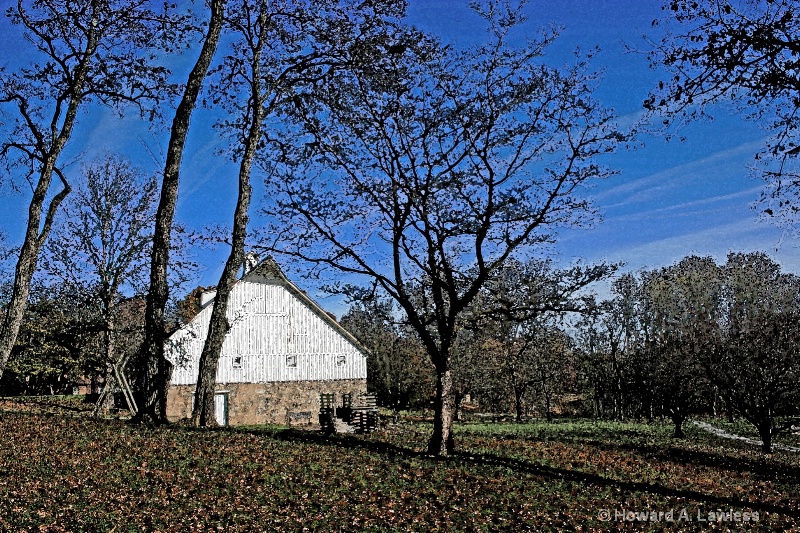 white barn blue sky wcolour 2