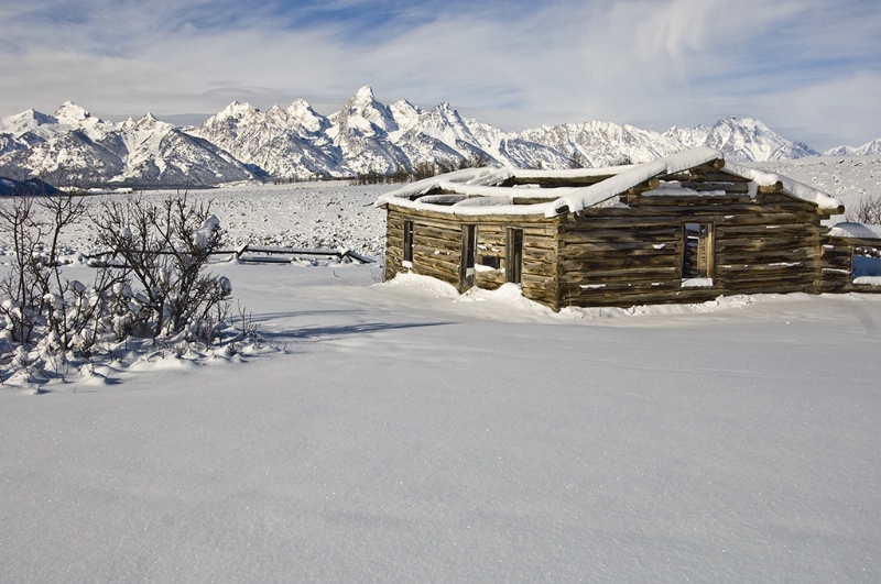 Old Cabin and The Tetons