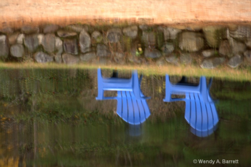 Blue chairs swimming
