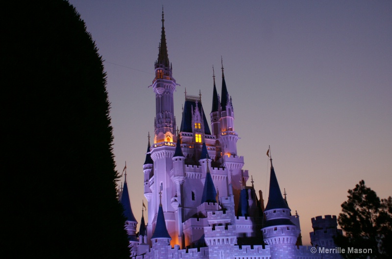 Cinderella's Castle at dusk