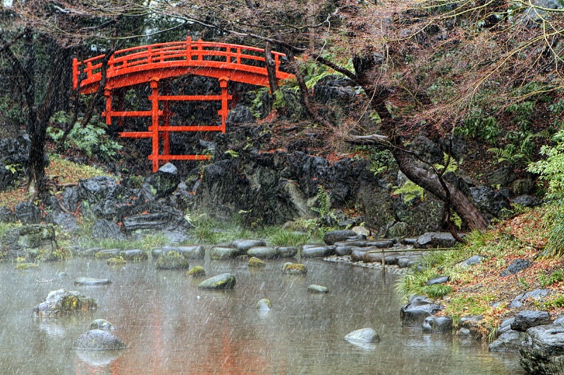 Spring Snow on Tsurubashi