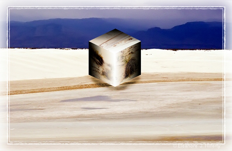 White Sands, NM with its grasses floating on cube - ID: 12571842 © Eleanore J. Hilferty