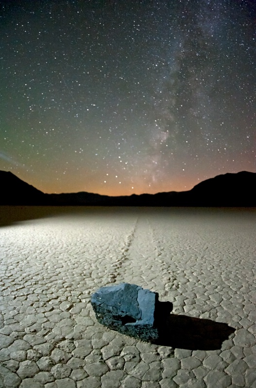 Rocks and lines aligned with the Milky Way