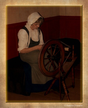 hand spinning woman