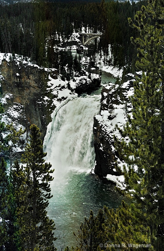 Cold Upper Falls of the Yellowstone River