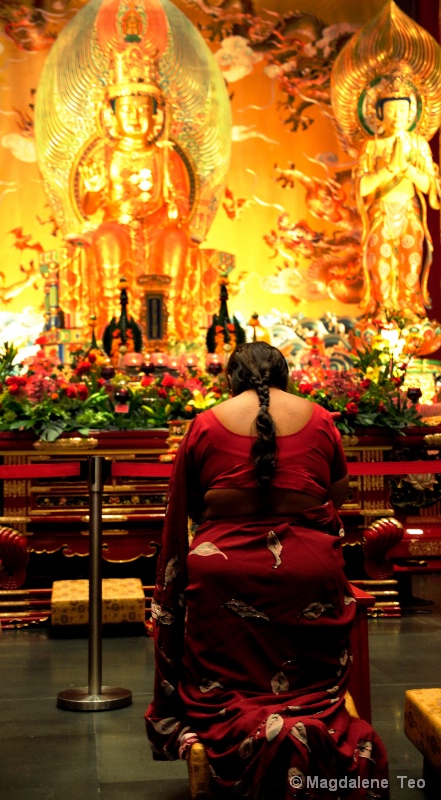 Indian Lady at the Buddhist Temple 