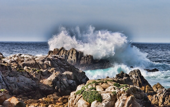 Ocean meets rocks (Monterey, CA)