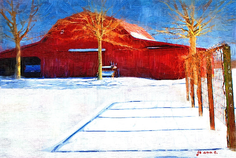 Snow at the Old Red Barn...