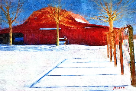 Snow at the Old Red Barn...