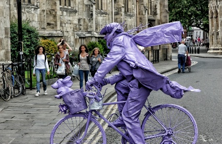 Purple Bicycle Man