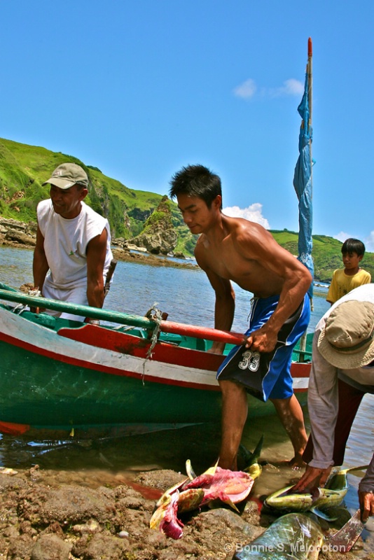 Carrying the fisherman's boat