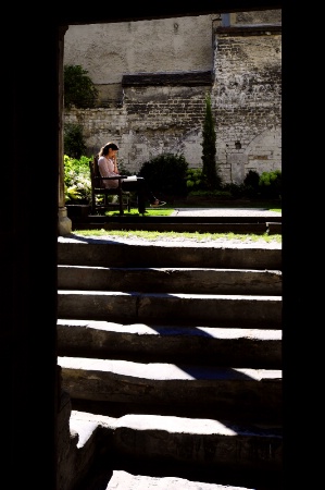 Reader in the cloister