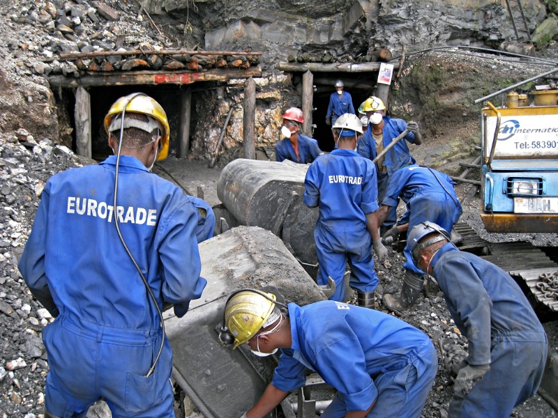 Wolfram (tungsten ore) miners, Rwanda