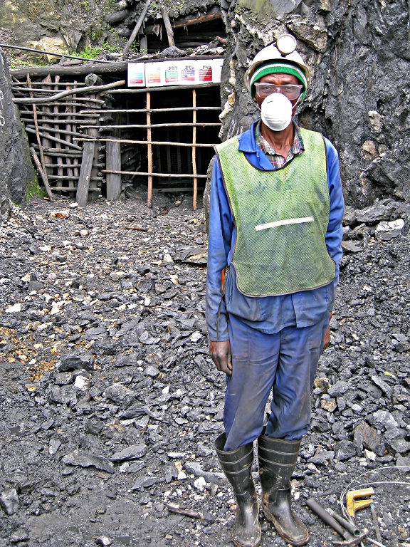 Wolfram (tungsten ore) miner, Rwanda