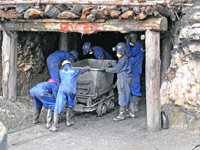 Wolfram (tungsten ore) miners, Rwanda