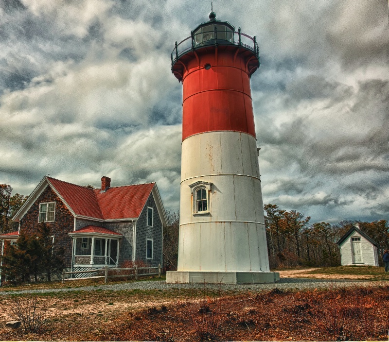 Early winter at Nauset Lighthouse Cape Cod Massach