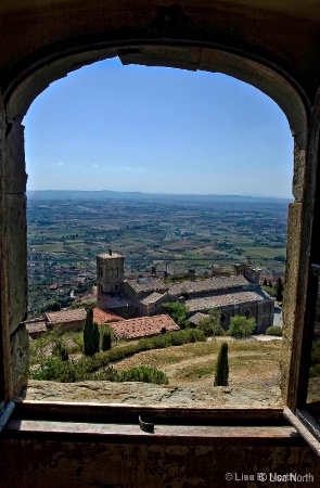 Cortona from the Fortress Window, Tuscany, Italy