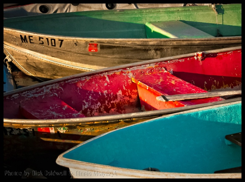 Colorful boats, Maine