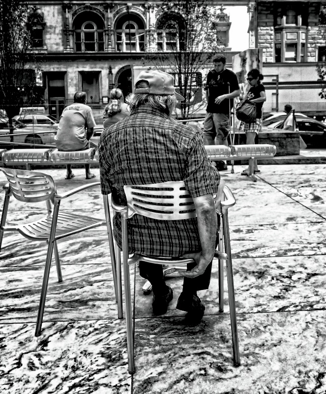 Gentleman alone, NYC park - 2009