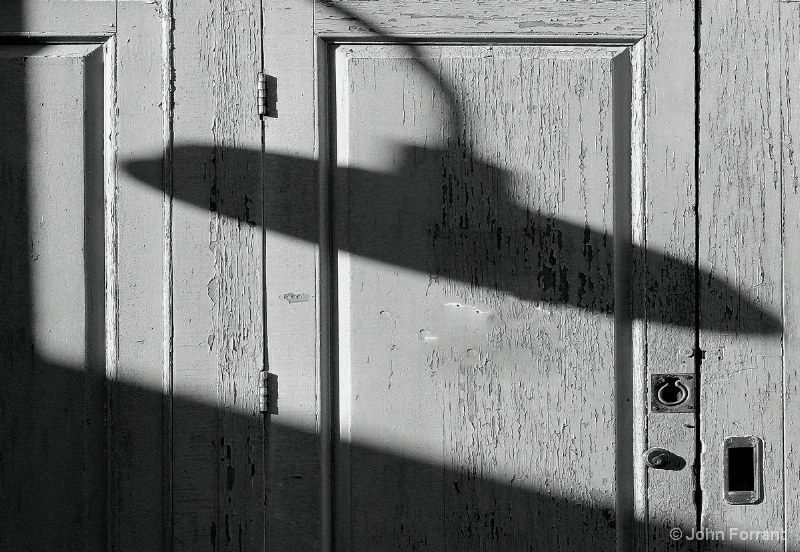 Barn door and shadow