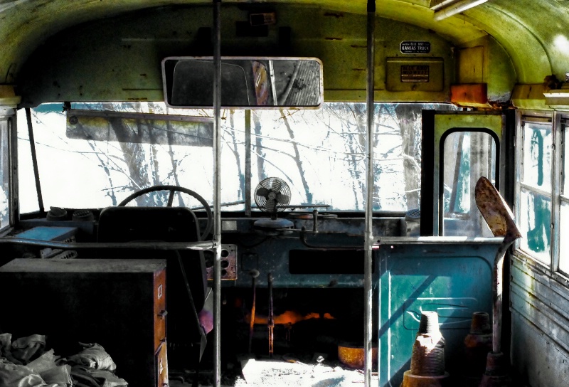 School Bus Hulk in Rural Kansas - 2012