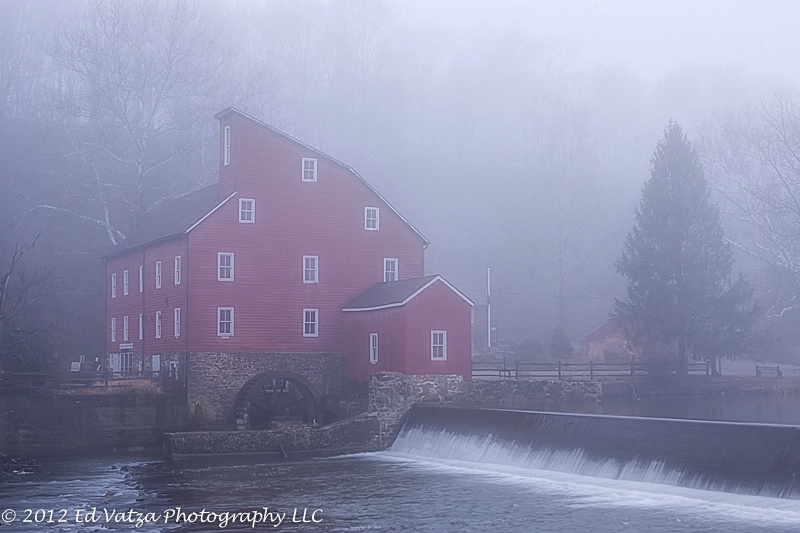 Red Mill on a Foggy Morn