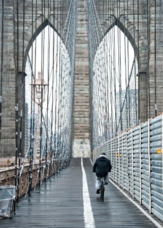 Brooklyn Bridge Bicyclist
