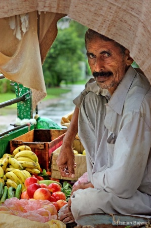 A mobile fruit seller