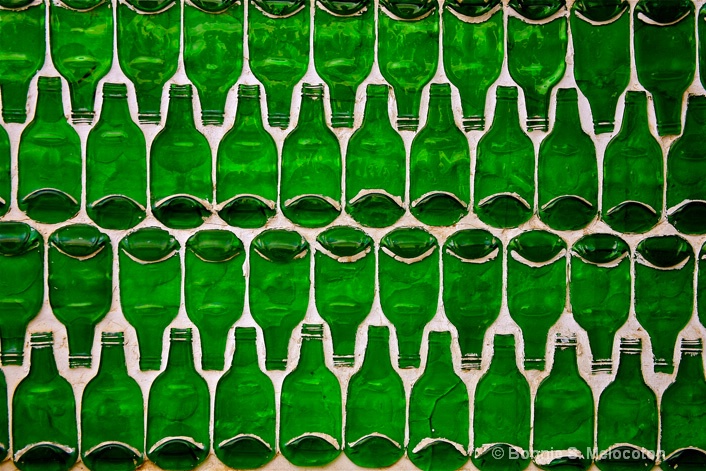 Green bottles on a wall