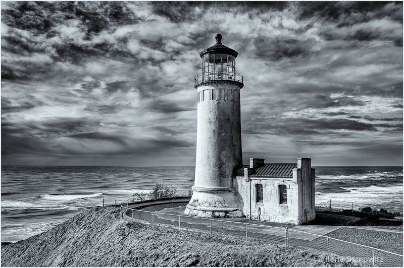 North Head Lighthouse in Black and White