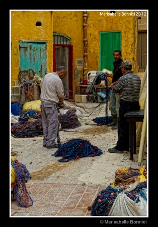 fishermen in Gozo, Malta