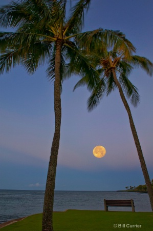 Moonset over Kauai