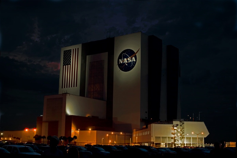 NASA Vehical Assembly Building at Night