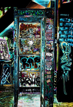 Graffitied Phone Booth