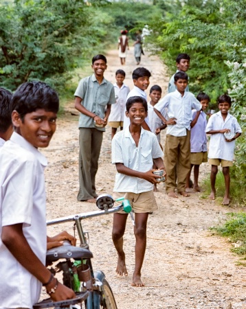 Indian Children with Tiffins