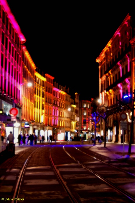 Xmas lighted street Strasbourg