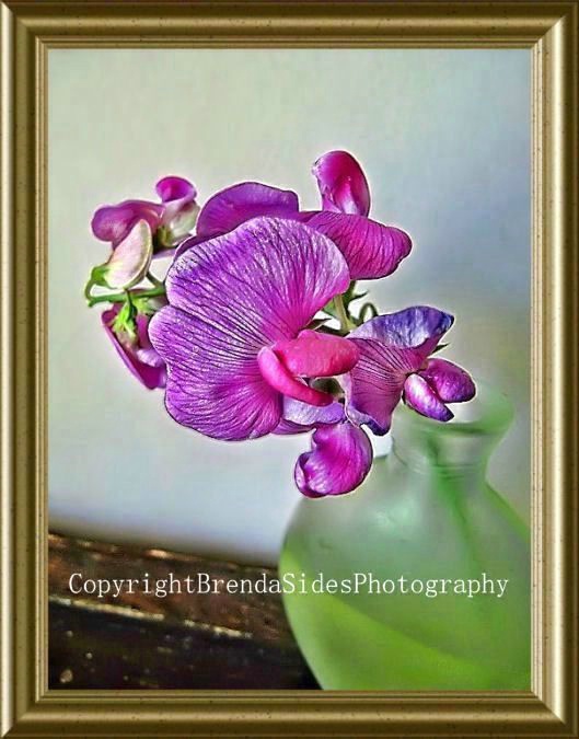 ~Sweet Peas in Green Vase~