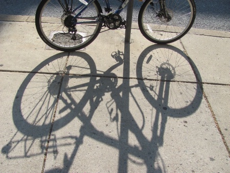 Shadow of a bike.