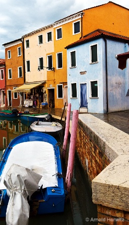 Canal with Boats and Shops