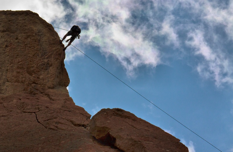 Repelling Down the Face
