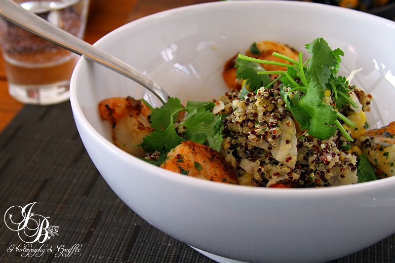 Grilled Shrimp w/ Quinoa & FireRoasted Corn Salad
