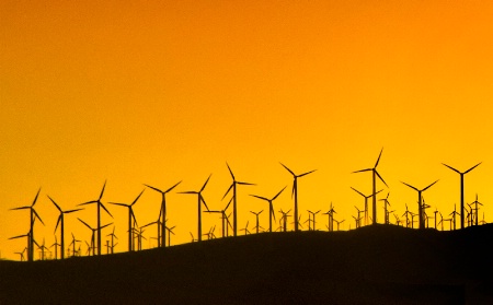 Windmills At Sunset