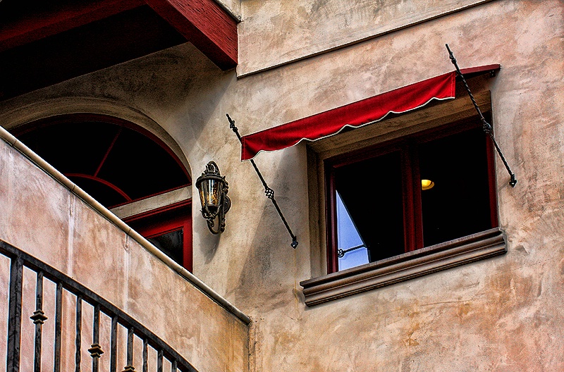 The red awning