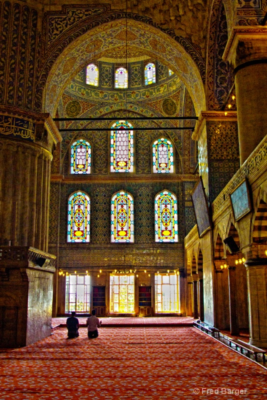 Morning Prayer Blue Mosque, Istanbul, Turkey