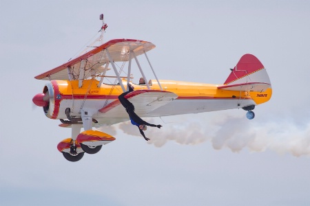 Wing Walker Jane Wicker on "Aurora"