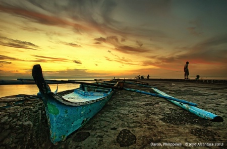 Boat at sunrise