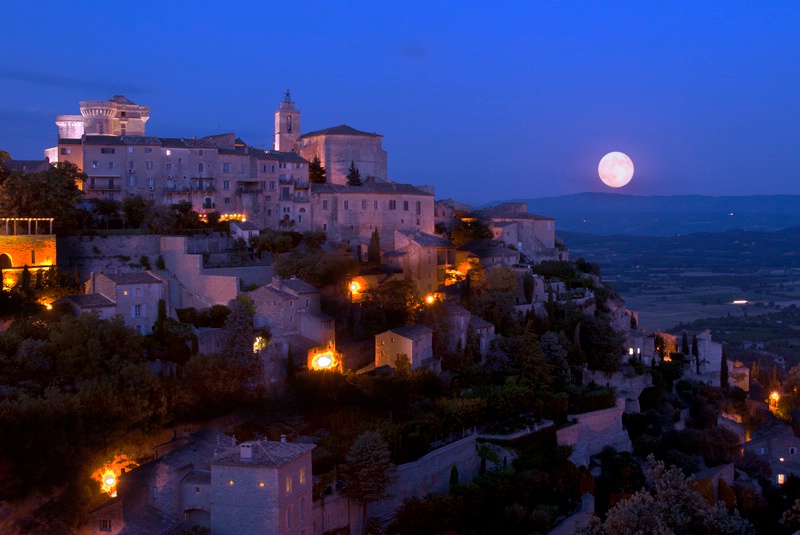 Full Moon Rising Over Gordes