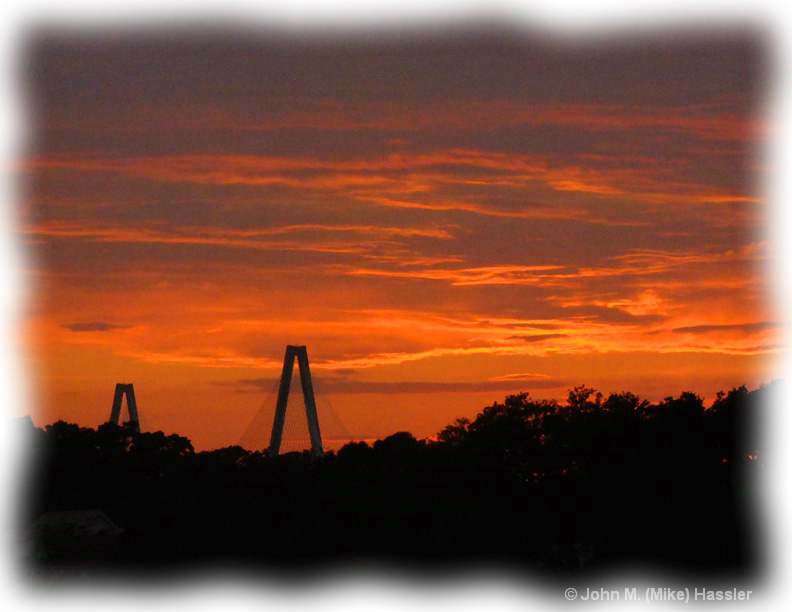 Sunset over Charleston's Cooper River Bridge - ID: 13173338 © John M. Hassler