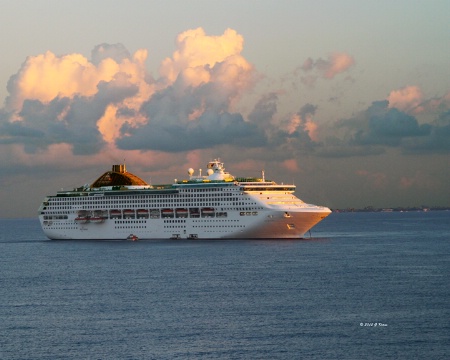 The Crowne Princess At Sunset